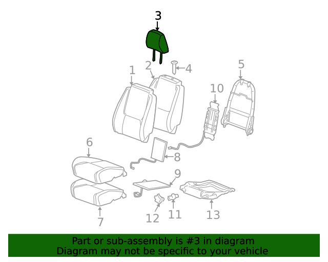 Genuine GM Headrest 89041795