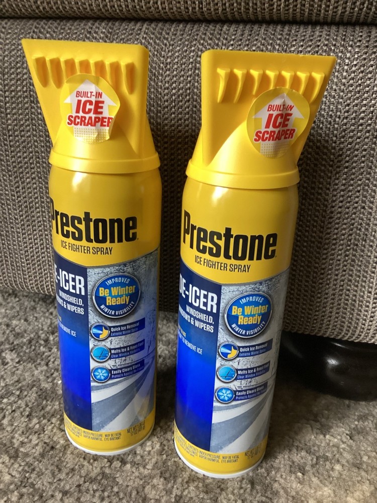 Prestone Windshield De-Icer-Spray Canister 17 oz.Built Ice Scraper Lot 2