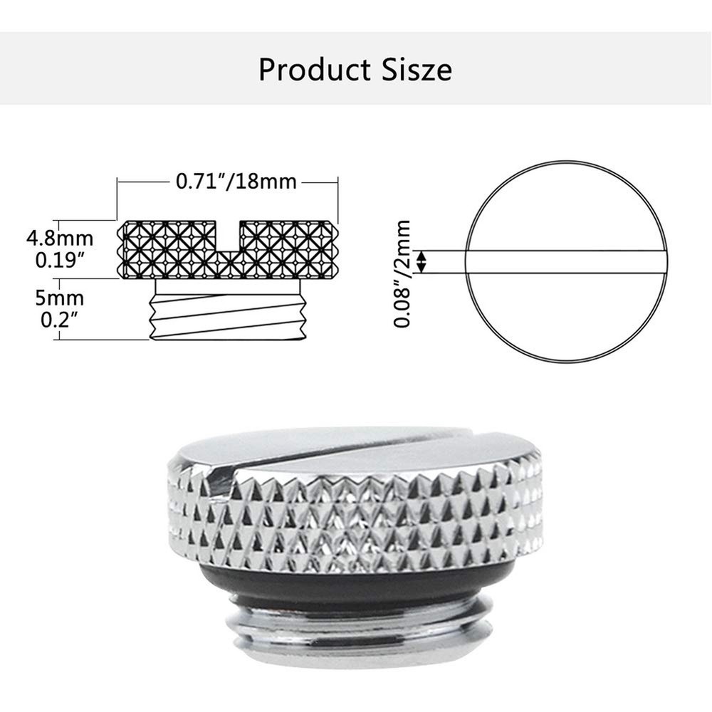 Silver Chrome G1/4" Plug Water Stop Plug Water Locks for Computer Water Cooli...