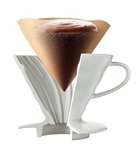 V60 Ceramic Pour Over Coffee Set, Size 02 White
