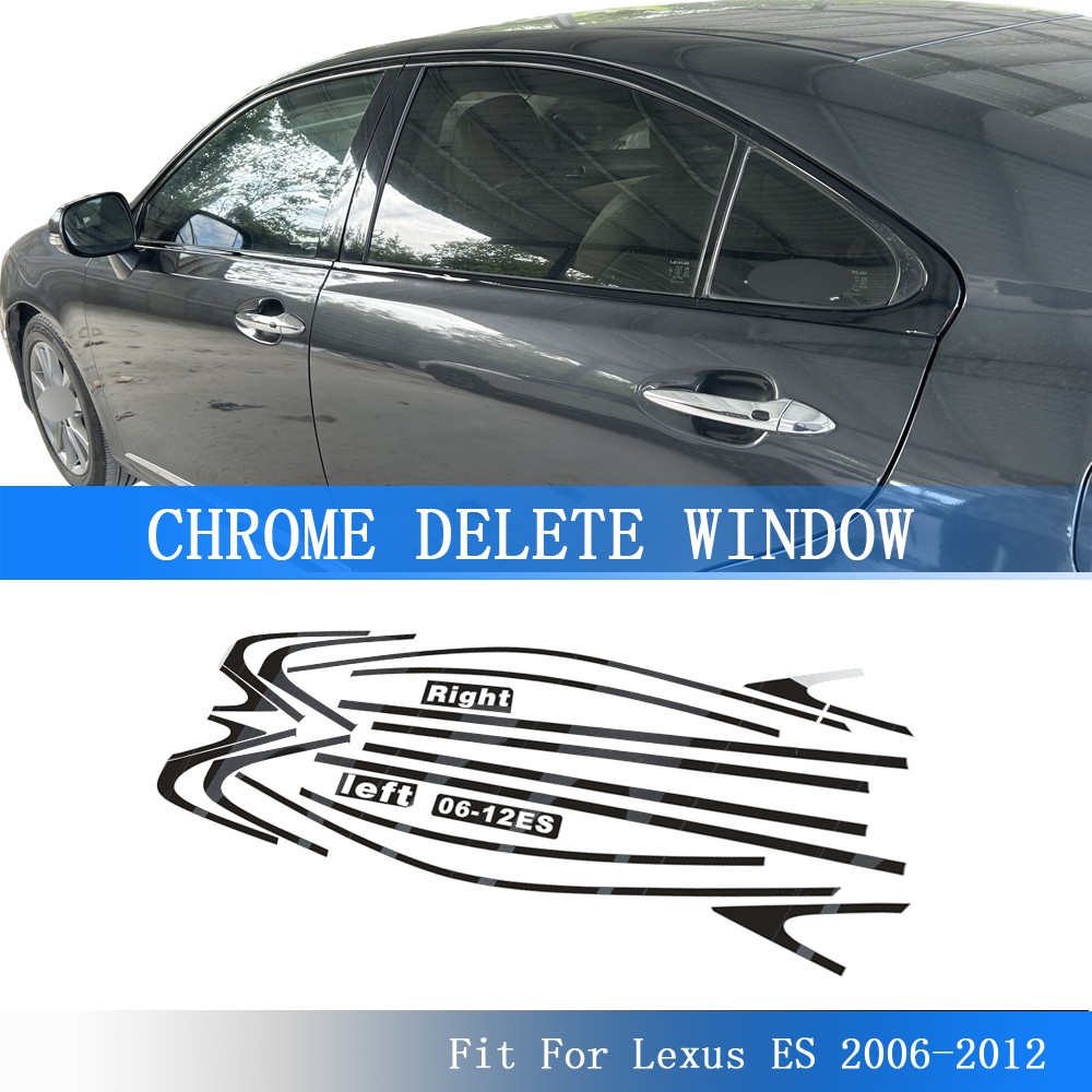 Glossy Black Chrome Delete Window Trims For Lexus ES 2006-2012