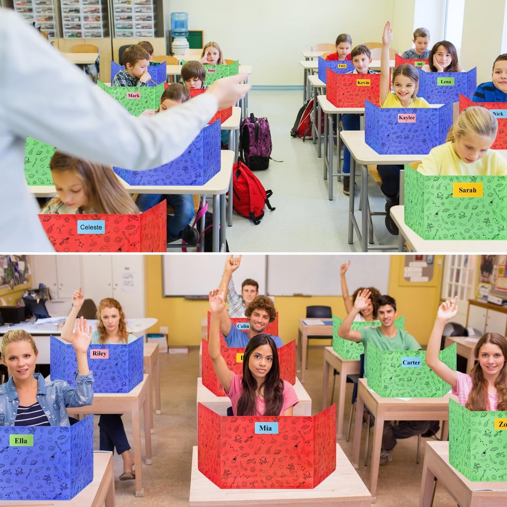 24Pack Desk Dividers Students Space Cardboard Privacy Boards Shield Folders