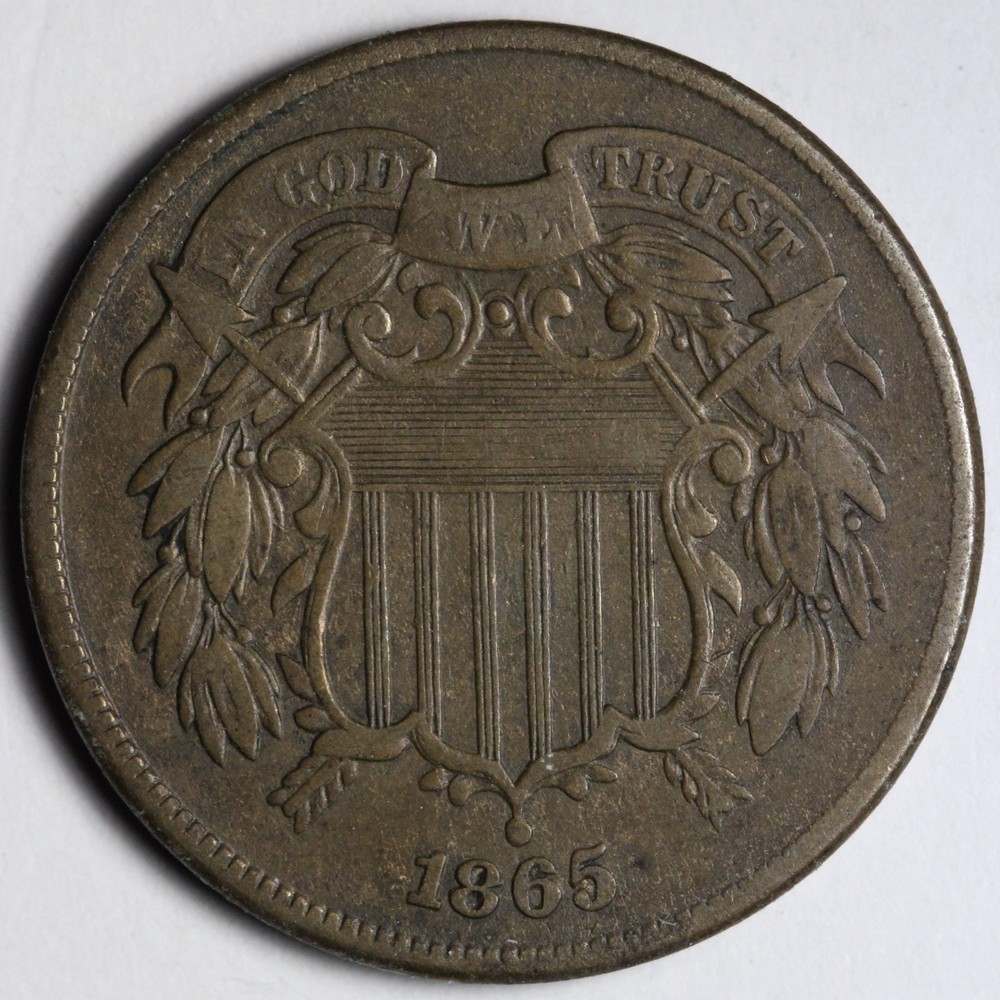 1865 Two Cent Piece XF E195 VWNH