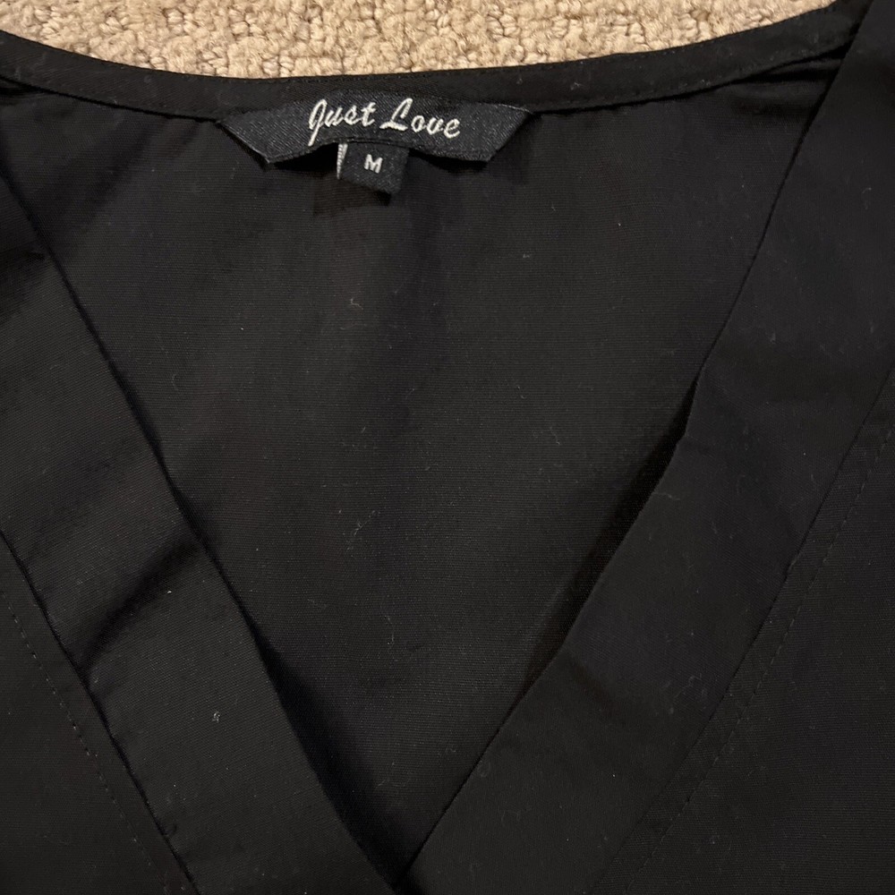 Just Love Black Scrub - Top Only Medium