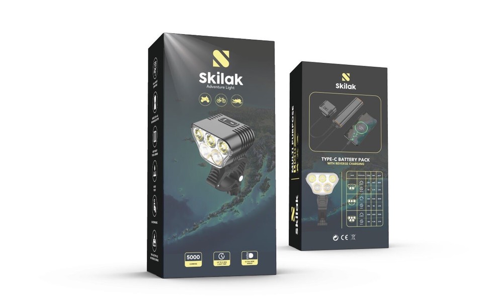 Skilak Light Helmet Light 5000 Lumens Bicycle Light Snowmachine Light