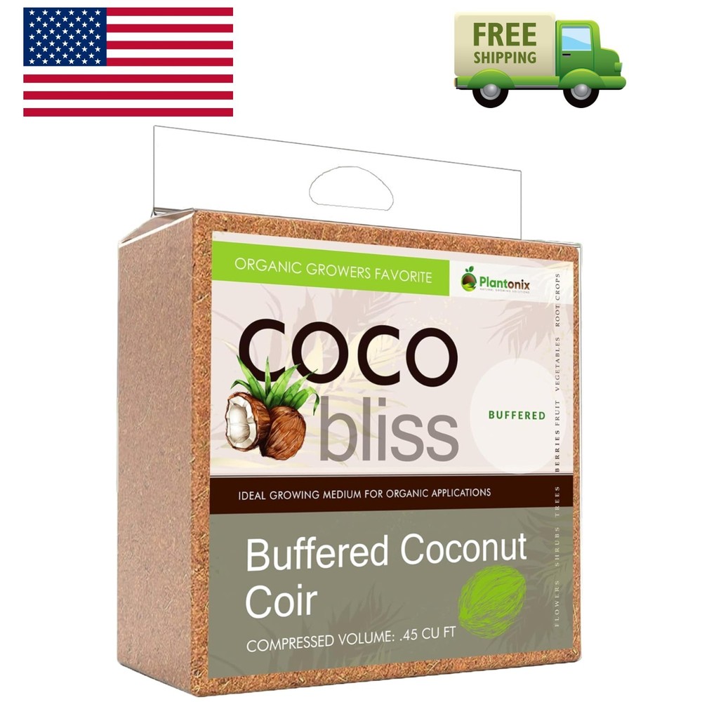 Buffered Coco Bliss 10lbs - 100% Buffered Organic Coco Coir for Plants & Gard...