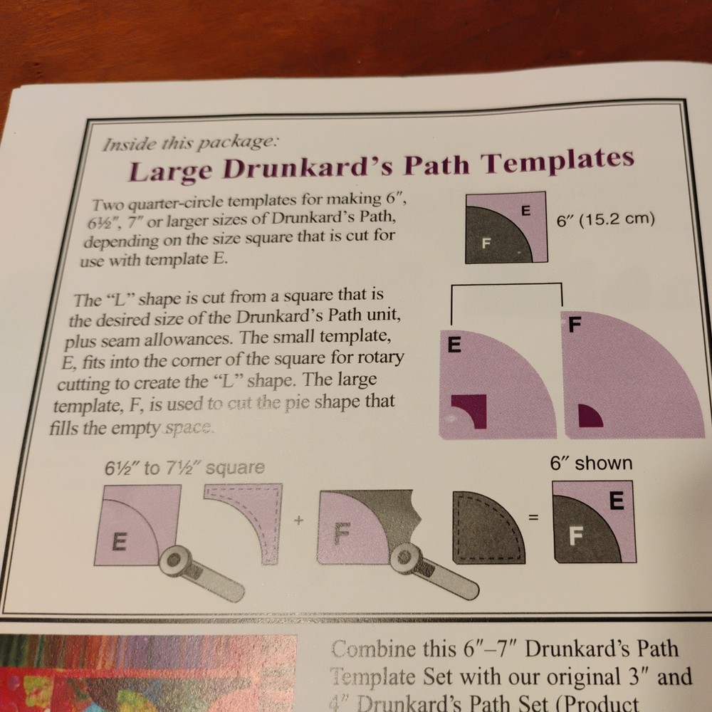 Marti Mitchell Large Drunkard's Path Set - 6" - 7" Drunkard's Path