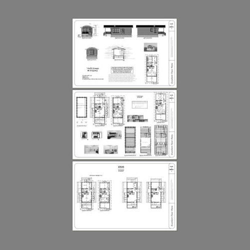14x28 Tiny House -- 391 sq ft -- PDF FloorPlan -- Model 4A