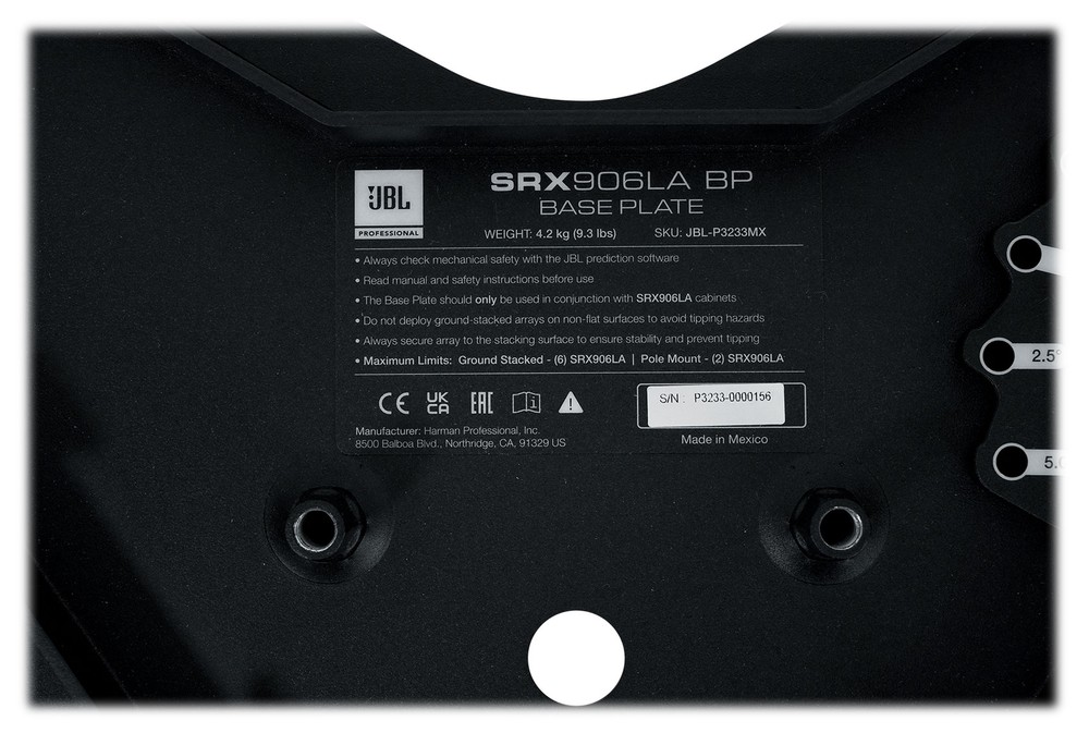 JBL SRX906LA BP Base Plate For SRX906LA Line Array Column Speaker