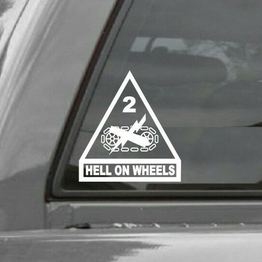 2nd ARMORED DIVISION HELL ON WHEELS Vinyl Decal Sticker