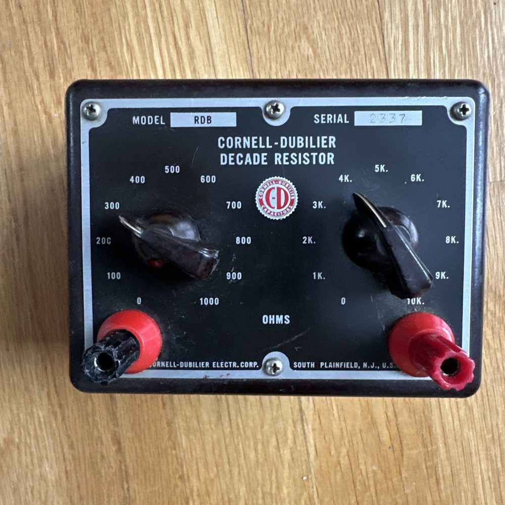 Vintage Cornell-Dubilier RDB Decade Resistor Box 100Ω–10kΩ ±3% Bakelite Lab