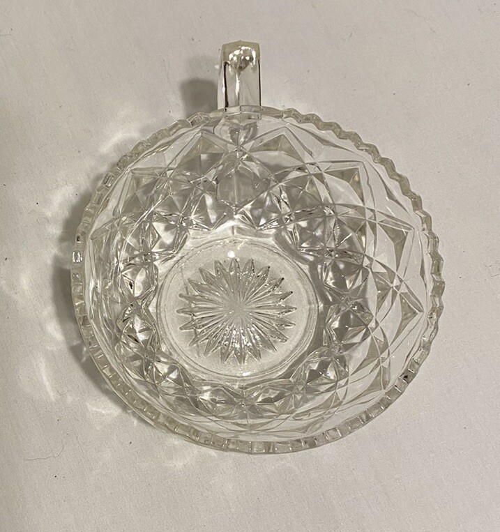 Fostoria Clear Glass American Pattern Bowl w/Handle 6 x 2"