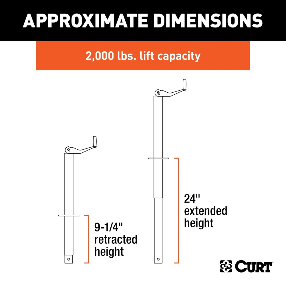 A-Frame Jack with Top Handle (2,000 lbs, 15" Travel)