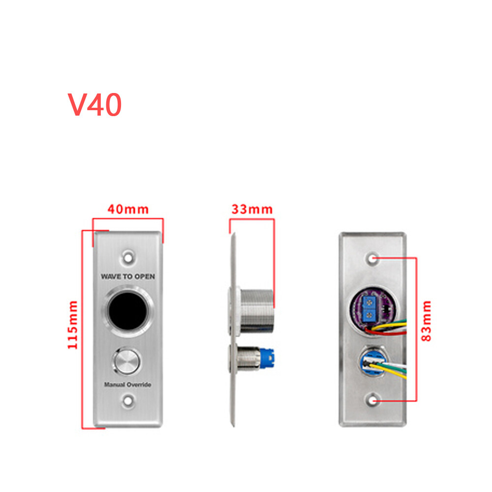 Dual Button Infrared Touch Free Sensing Self Reset Access Control Button