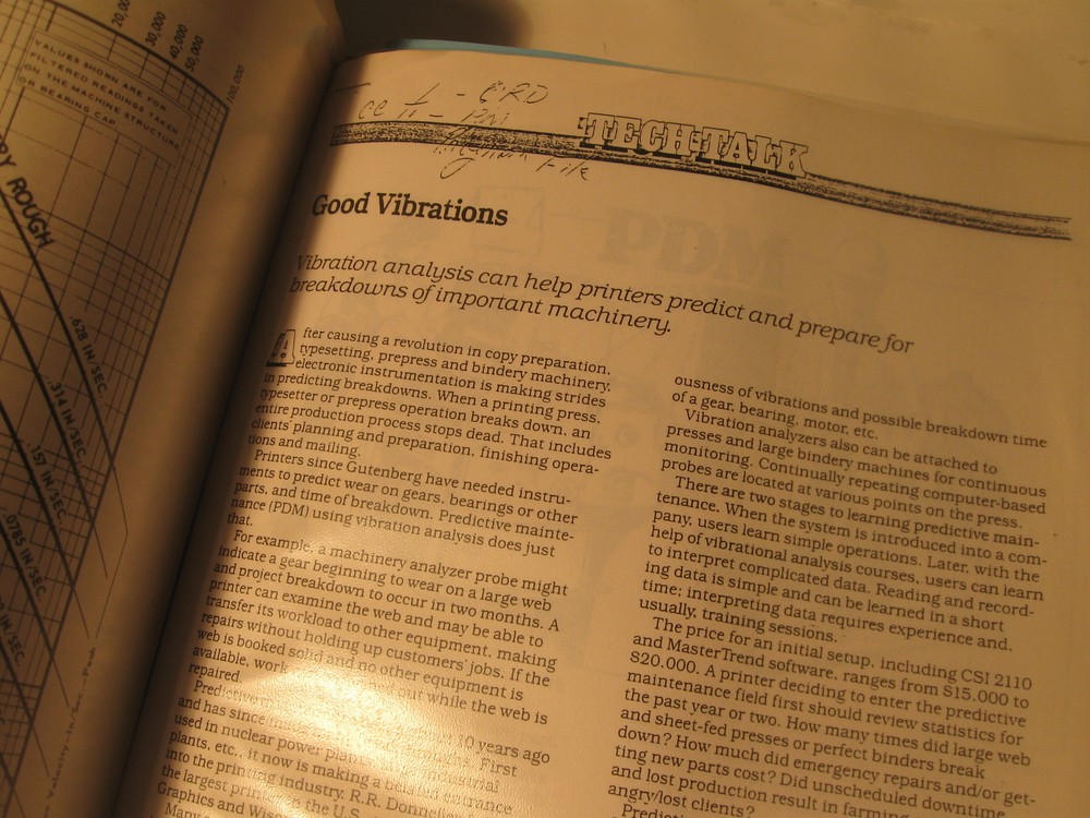 2" Binder Vibration Analysis Literature & Reference, c 1980's.