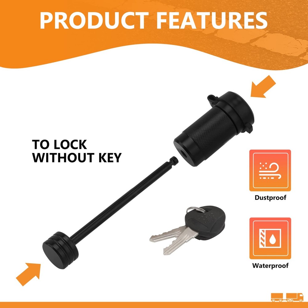 META Hardware Trailer Coupler Lock 1/4" Dia, 3-1/2" Span, 2pack