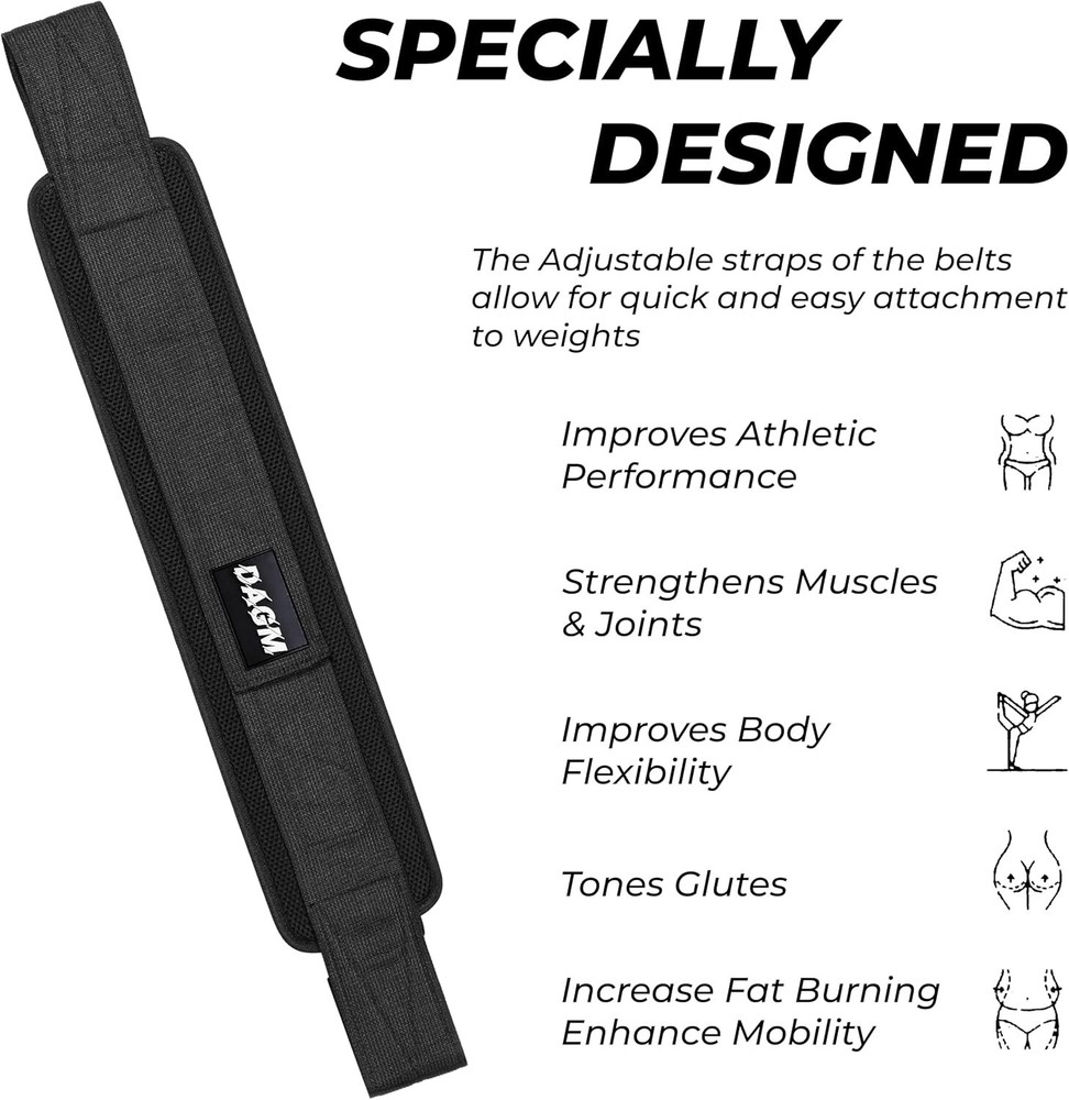 DAGM Hip Thrust Belt, Secure Glute Trainer with Non-Slip Extra Padding...B2