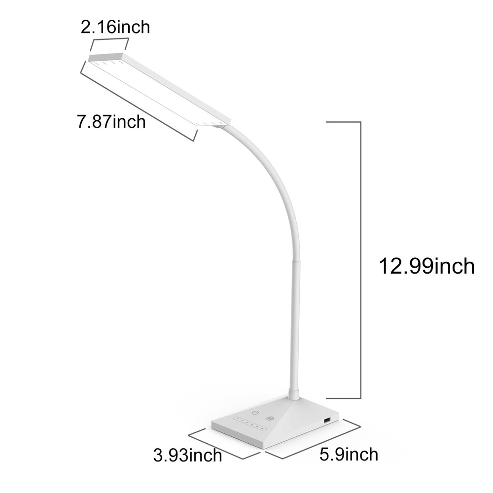 5 Modes 72 LED Touch Sensor Desk Lamp Table Light Eye-Caring Reading USB Port