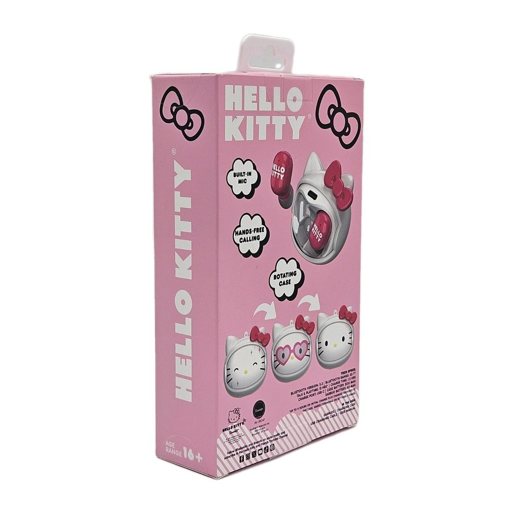 Hello Kitty® Bluetooth® Wireless Earbuds - Built-in Mic - Rotating Charging Case