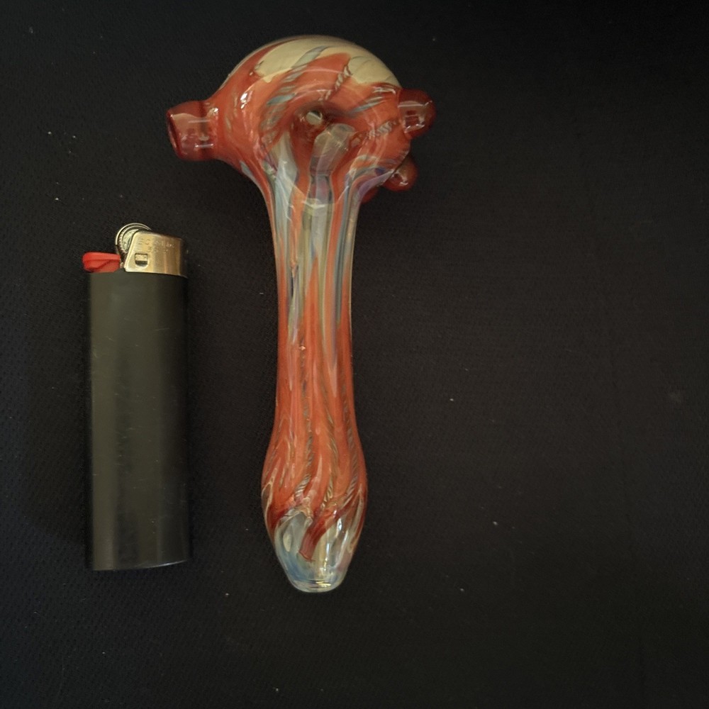 Red Reverse Glass Pipe Design Made In USA