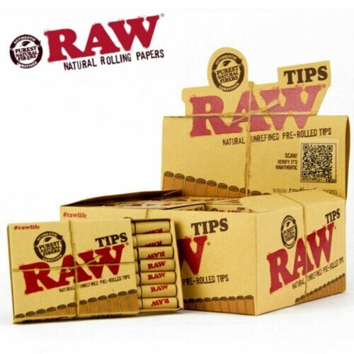 😎 RAW NATURAL UNREFINED PRE-ROLLED FILTER TIPS 20 PACKS 👀 21 TIPS PER PACK