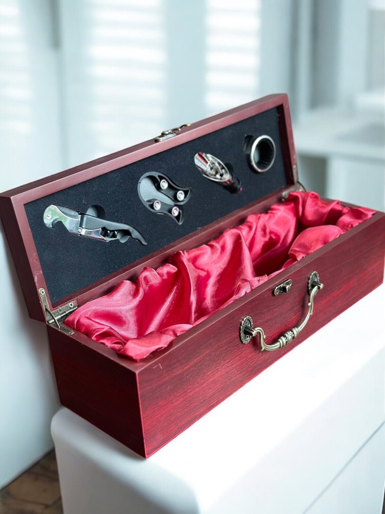 Custom Engraved Wine Gift Box with Tools – Wedding, Anniversary, Couples Gift