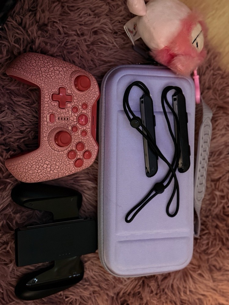 Nintendo Switch Console Bundle Neon Red/Blue Joy-Con Dock Case Controller Grip