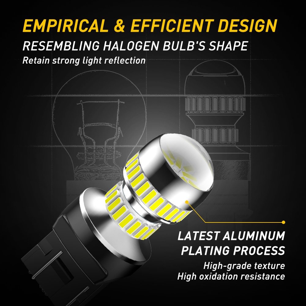 AUXITO 7440 7443 LED Back Up Reverse Light Parking Bulb 6000K White Canbus 2X