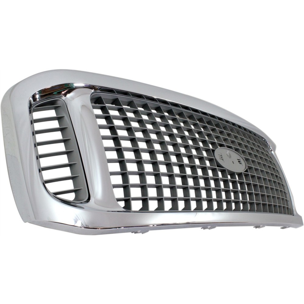 Grille For 2002-2004 Ford Excursion Chrome Shell w/ Gray Insert Plastic