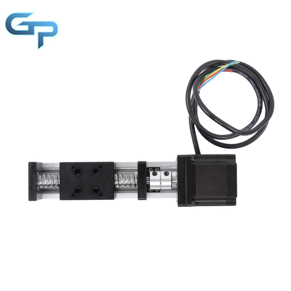 Mini Linear Guide Rail Stage Actuator 50mm Screw Motion With Nema23 Stepper