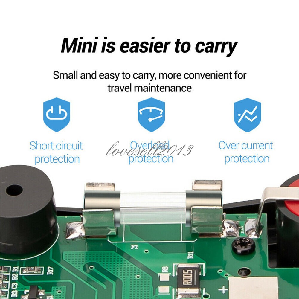AC/DC True RMS Digital Multimeter Amp Ohm Voltage Resistance Tester Meter