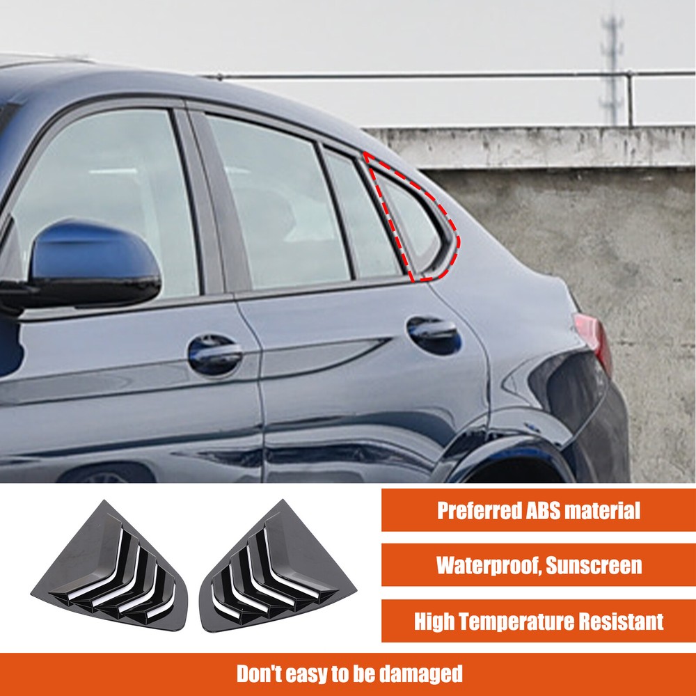 ABS Glossy Black Rear Triangular Louver Trim Panel For BMW X4 2018-2023
