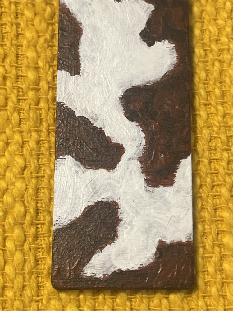 Bookmark Hand Painted Cow Print Design
