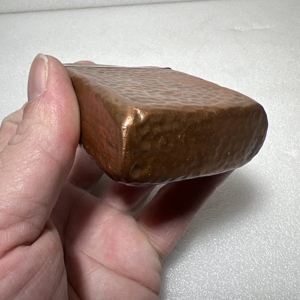 ANTIQUE AESTHETIC GORHAM HAMMERED COPPER CIGARETTE CASE BOX HINGED LID