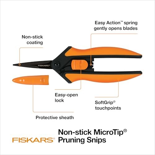 Fiskars 6" Pruning Scissors (2-Pack) Non-Stick Blades 2 Pack Orange, Orange