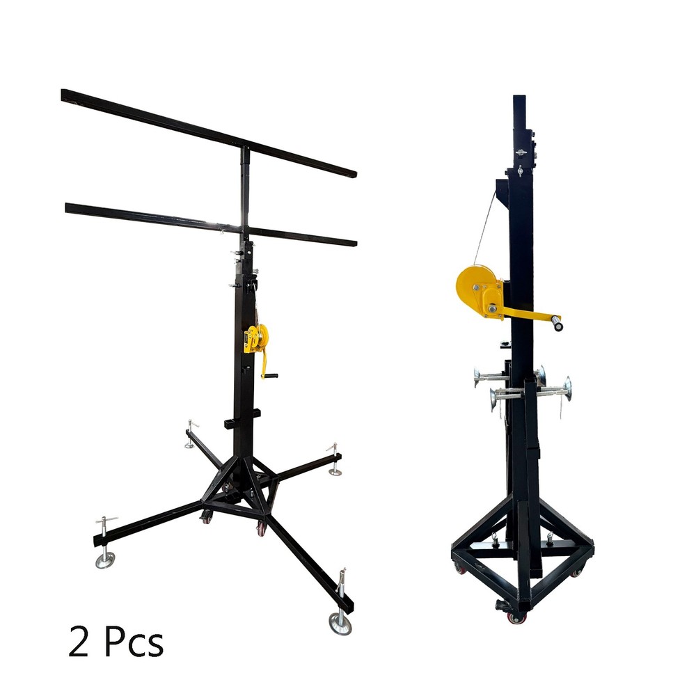 2Pcs 16 Positions Double-Layer 5.9-13Ft Stage Lighting Bracket Stage Light Stand