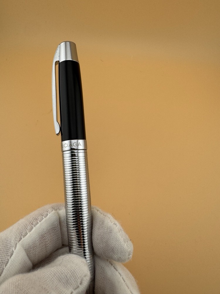 Balenciaga Pen Ballpoint Silver Tone Pen Refill Roller