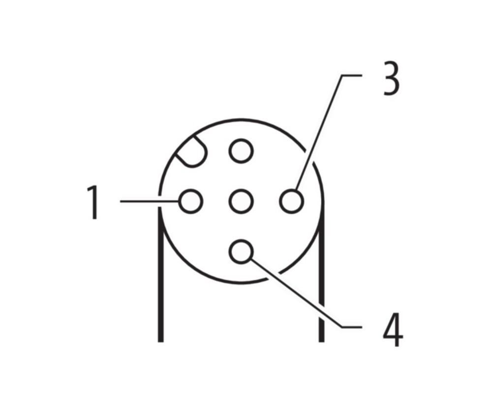 M12 pcs 0° / M12 Bu. 90° A-cod. LED - 4m