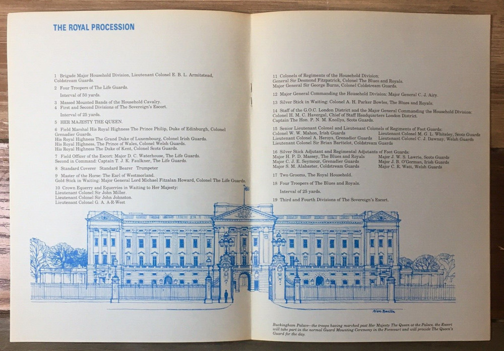 1987 Trooping The Colour Programme Program Queen Elizabeth II Birthday Parade