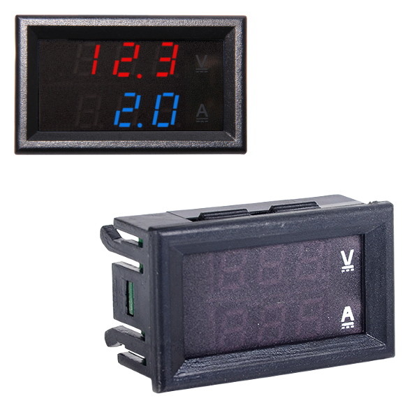 Voltmeter 100V Ammeter 10A LED Digital Voltage Current Panel Red Blue