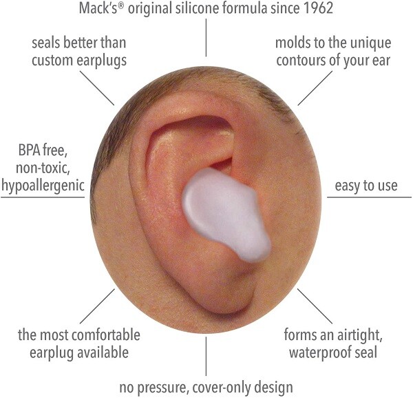 Soft Silicone Earplugs - 6 Pair, Value Pack–The Original Moldable ,Mack'S Pillow