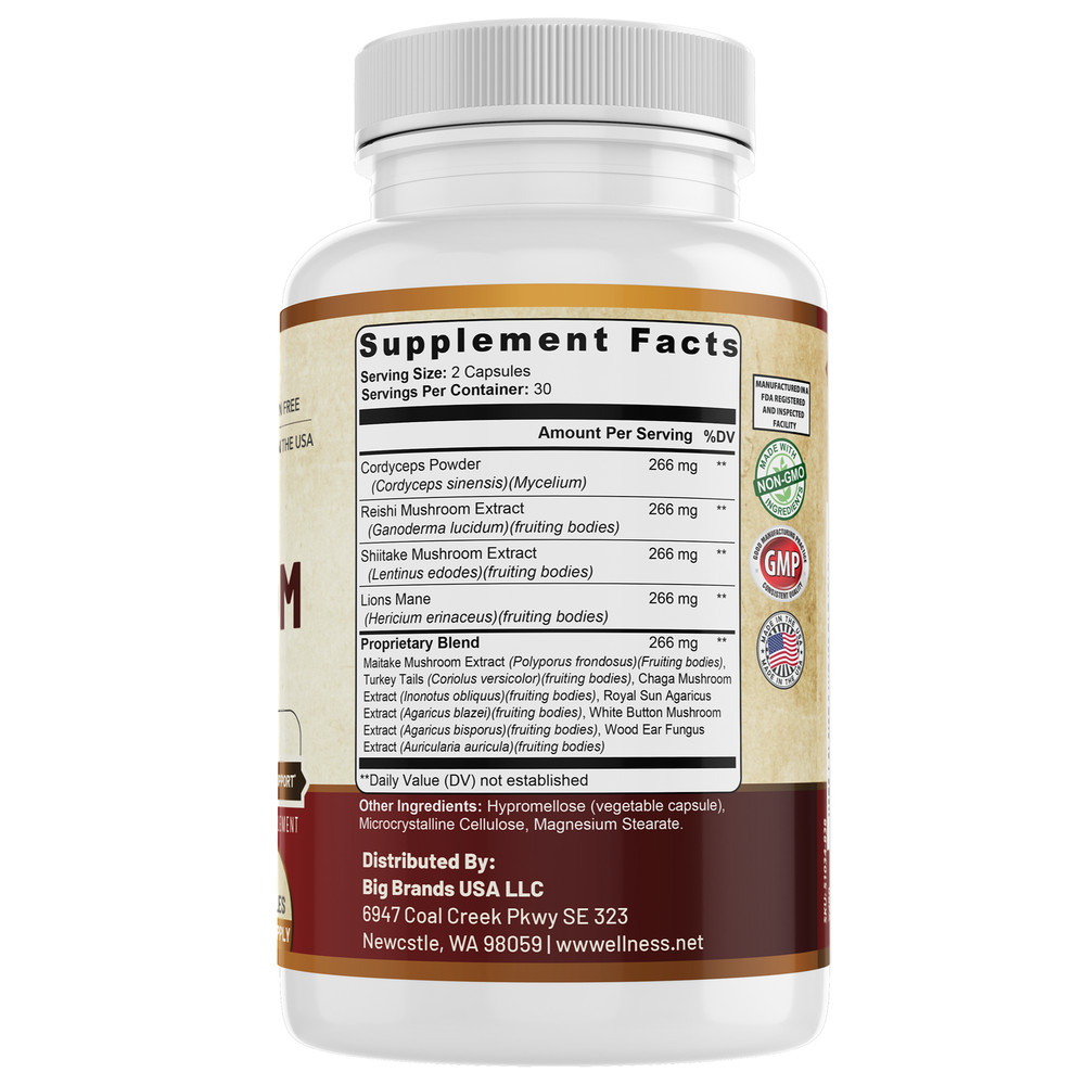 Mushroom Complex Supplement. USA Made.