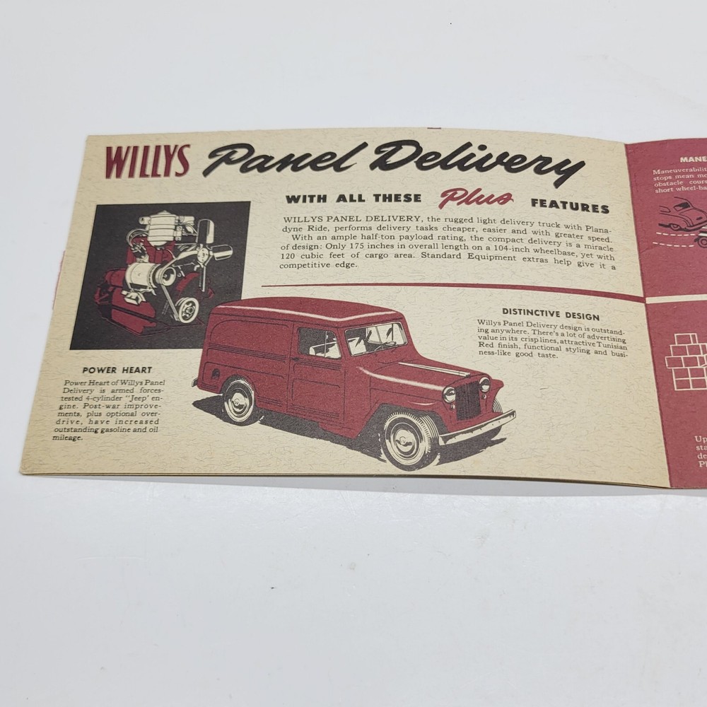 1950's? Willys Jeep Panel Van Sales Advertising Brochure