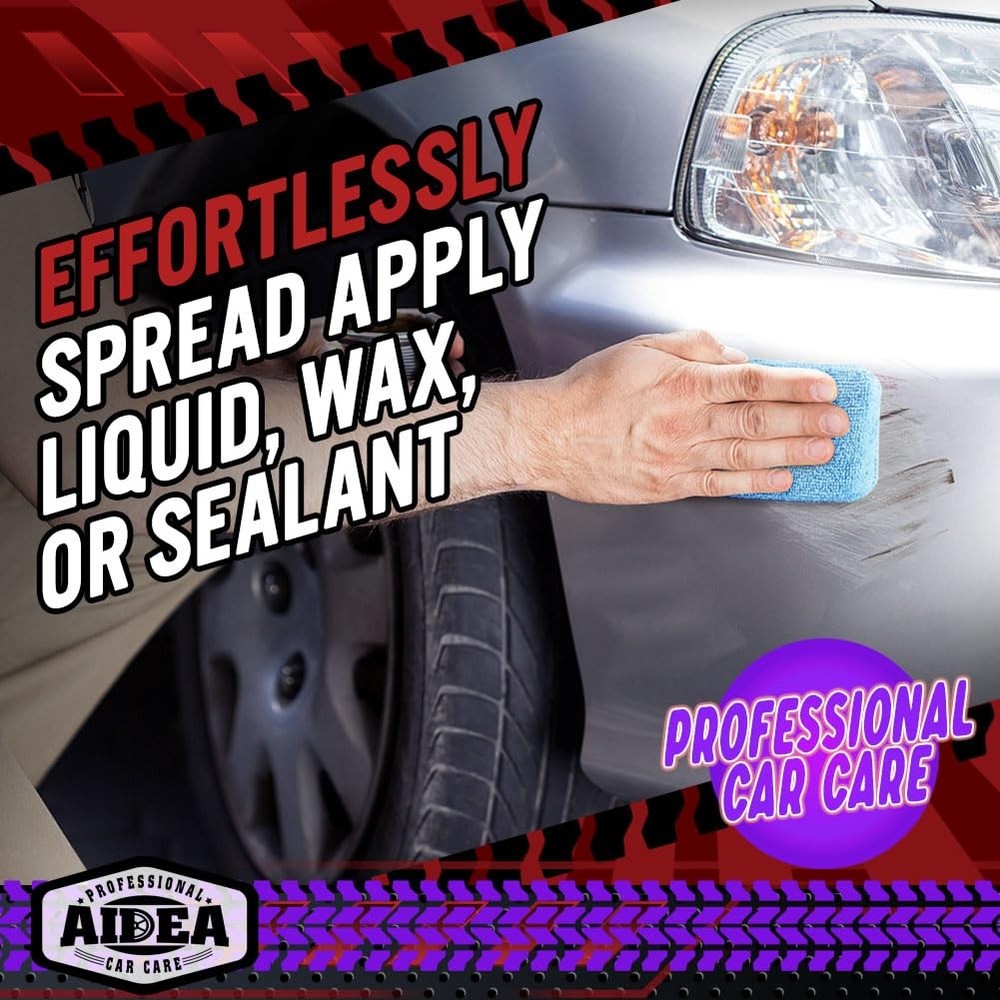 AIDEA Microfiber Applicator Pad-8Pack, Car Wash Sponge, Premium Microfiber