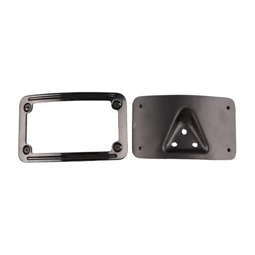Curved Laydown License Plate Mount Bracket for Harley 3 Hole Mount - Black