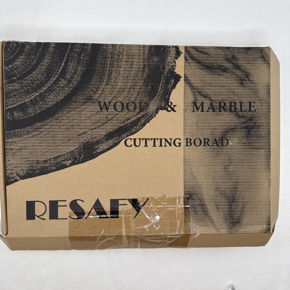 Resafy Wood & Marble Cutting Board, Open Box