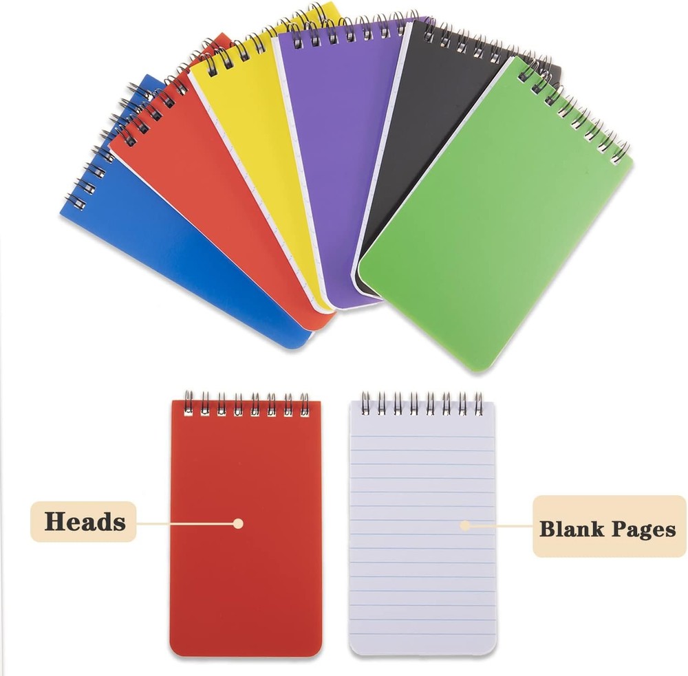 QiCheng 6pack Pocket Notebook Small Notepad 6, Green