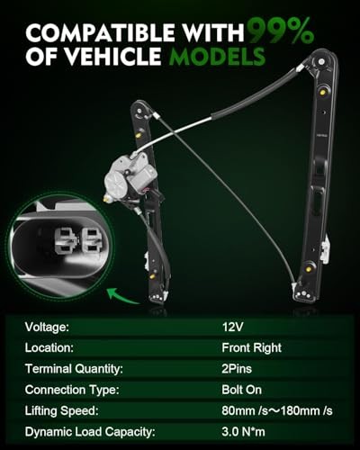 741-485 Front Right Passenger Side Power Window Front Left Driver Side