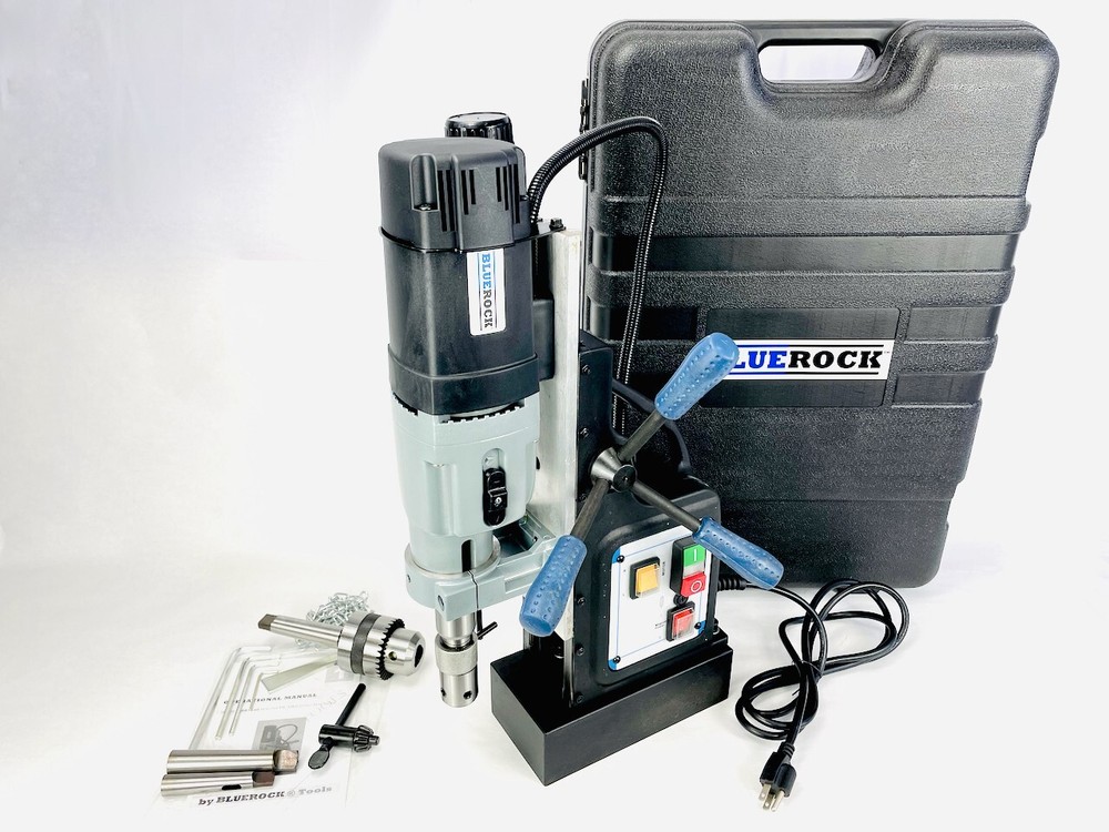 BLUEROCK ® Tools Model BRM-60A-B Magnetic Drill Press 2-Speed Mag Drill Typhoon