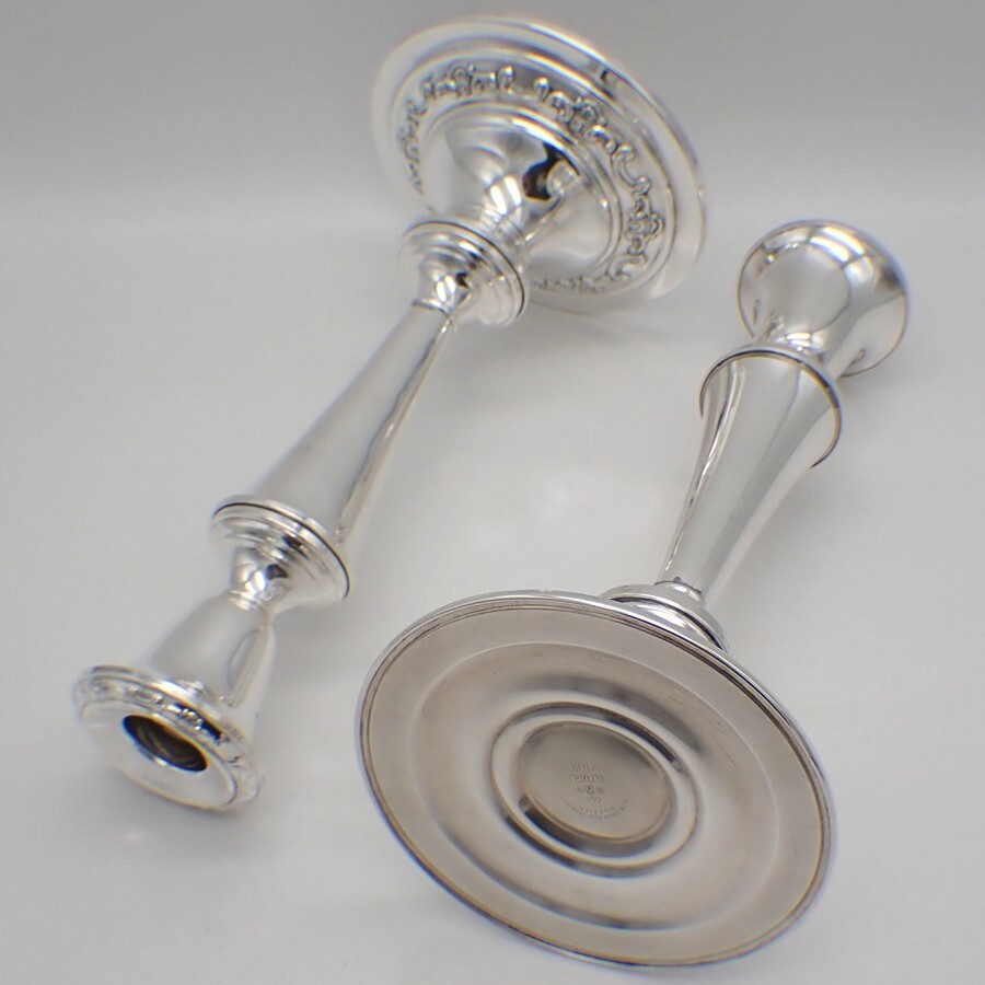 Strasbourg Convertible Candlesticks Pair Gorham Sterling Silver 1897